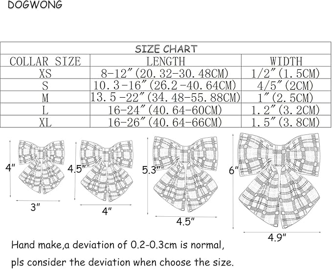 DOGWONG Fall Dog Collar with Bowtie