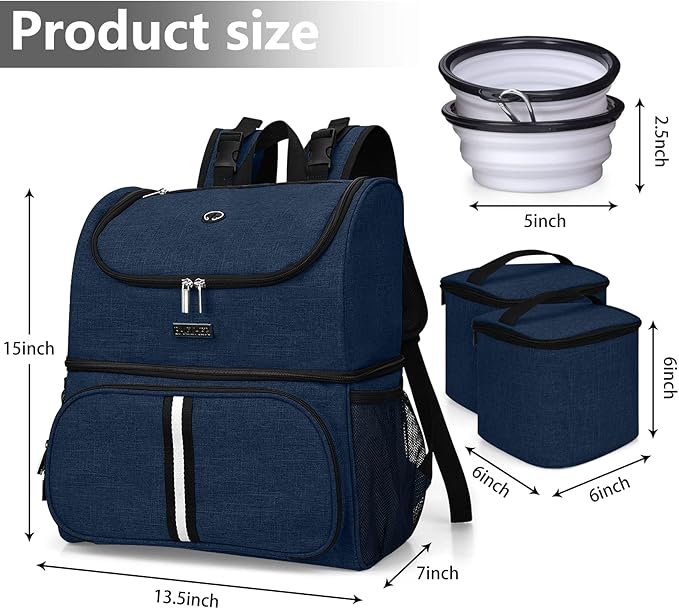 BAGLHER Pet Travel Bag 2 Silicone 2 Food