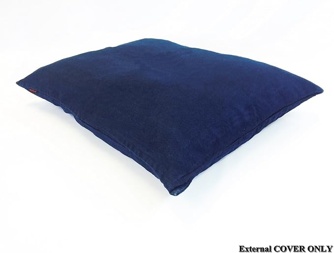 36"x29" Medium Size Removable Zippered Heavy Duty Durable Blue Denim Jean Cover Case for Small to Medium Dogs Fits 34"x27"x3" Pad Bed Size