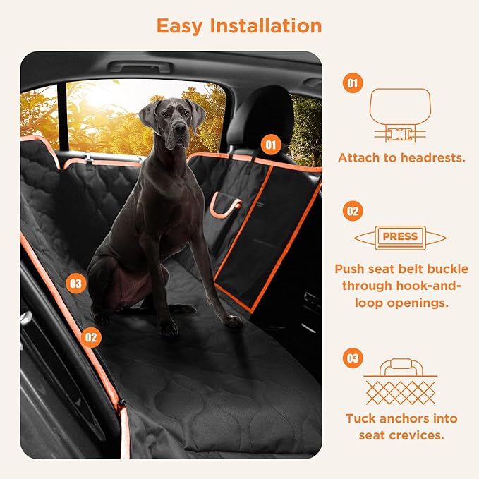 Waterproof Dog Car Seat Cover For Back Seat