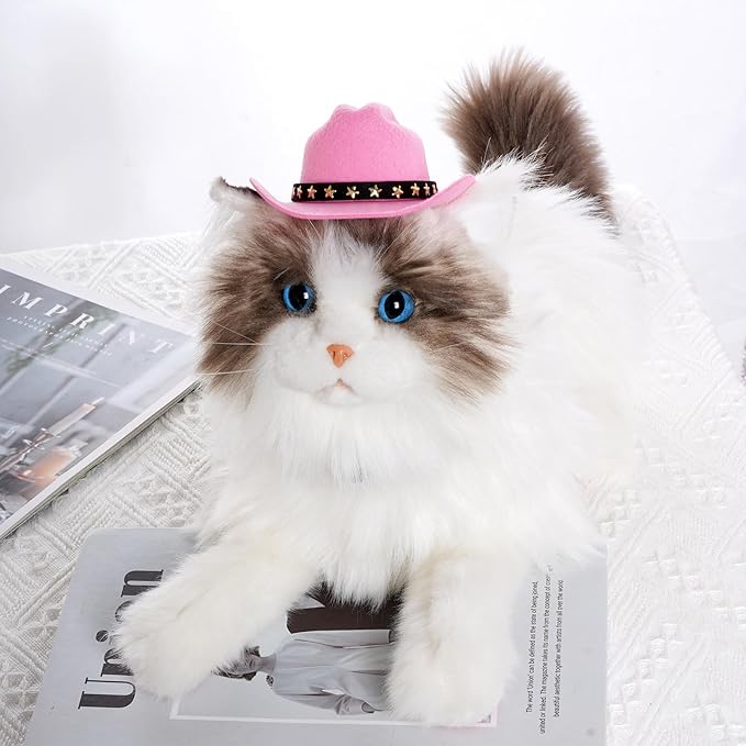 choyaxo Pet Cowboy Costume Cosplay Cap Halloween Costumes for Dogs Cat Pet Party Decoration Mini Cowboy Hat (Pink