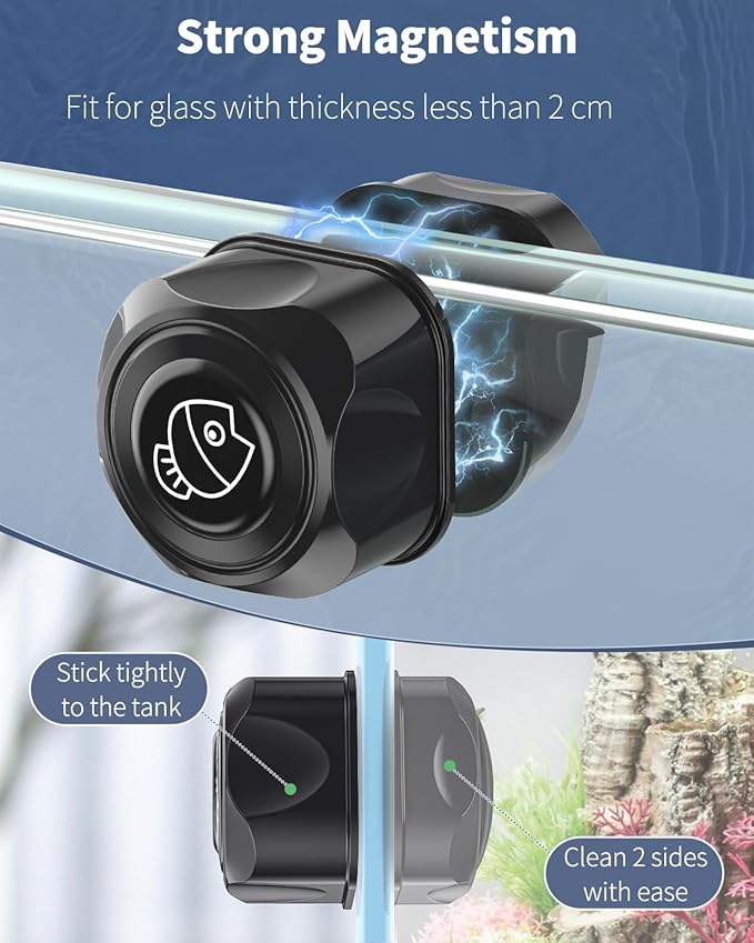 Pawfly Aquarium Magnetic Brush Fish Tank Cleaner 1.8 Inch 4/5 Inch 30 Gallons