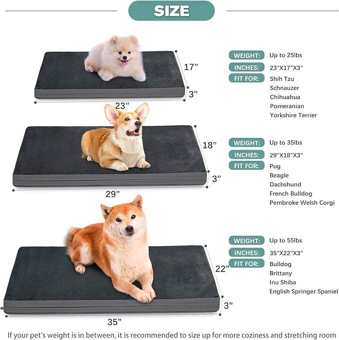Vonabem Waterproof Dog Beds for Small Dogs 24 inch, 23"x17", Gray
