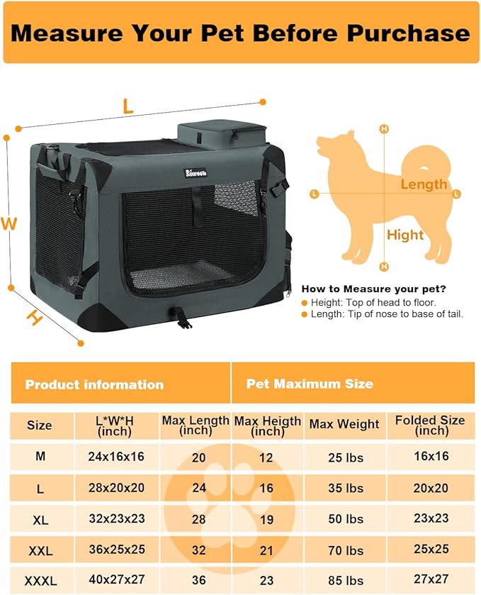Large Cat Carrier 24"x16"x16" 2 Bowls,