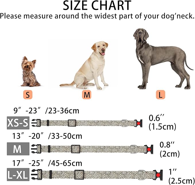 Cute Floral Dog Collar for Small Medium Large Dogs