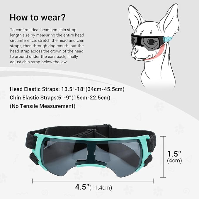 ENJOYING Dog Sunglasses Small Dog Goggles Anti-UV Doggy Glasses for Small Dogs Big Cats Impact/Wind/Dust/Fog Proof Puppy Eye Protection
