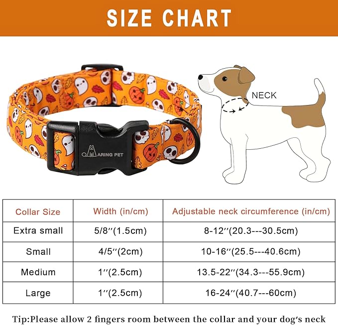 ARING PET Halloween Dog Collar-Cotton Cute Pumpkin Dog Collar