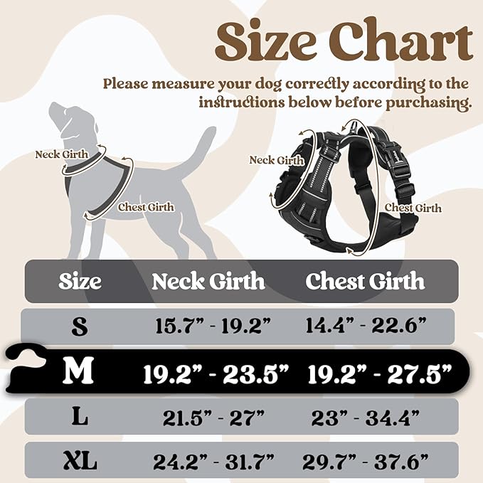 rabbitgoo Dog Harness Medium Sized 3 Buckles,