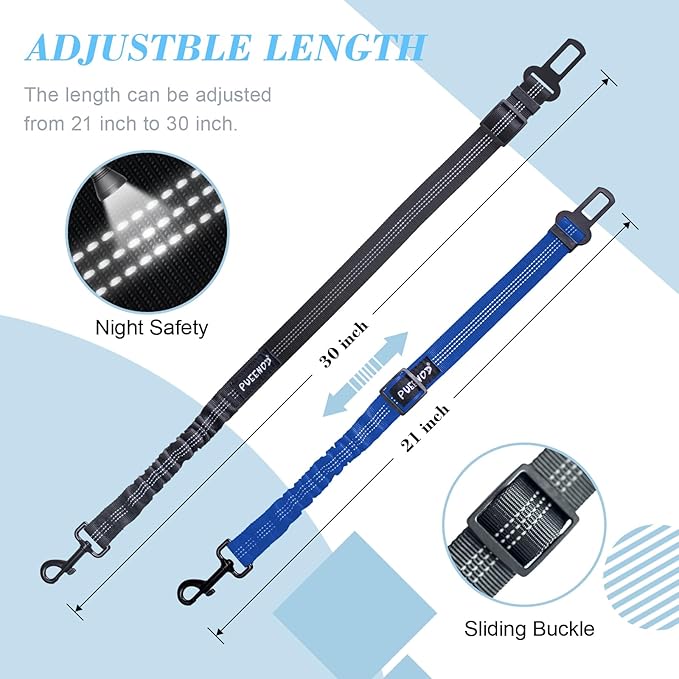 2 Pack Dog Seat Belt Adjustable Dog Car