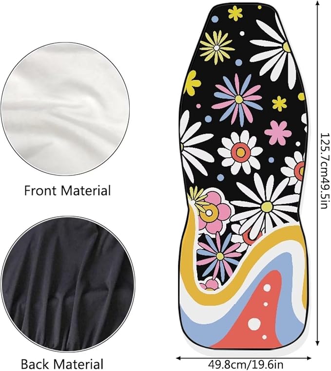 UNICEU Hippie Flower Car Seat Covers Universal 2