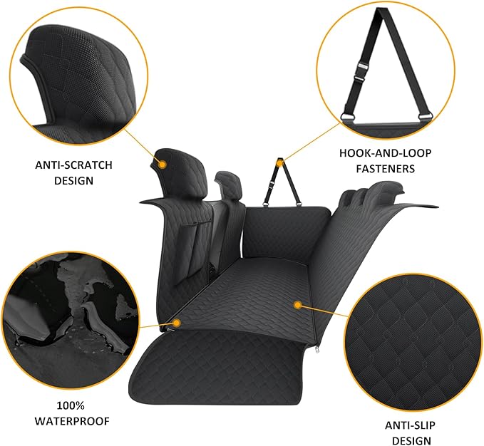 D-Lumina Pets Dog Car Seat Cover Compatible with Toyo-ta RAV4 2019-2023 RAV4, Toyo-ta RAV4 Interior