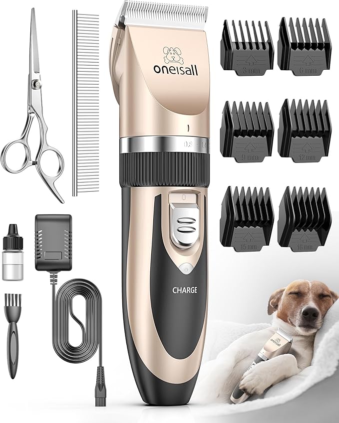 oneisall Dog Shaver Clippers Low Noise Rechargeable Cordless