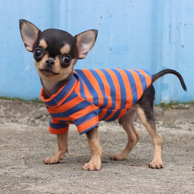 LOPHIPETS 100% Breathable Cotton Striped Dog Tee Shirt
