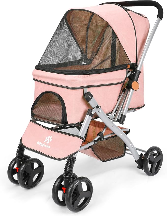 Pet Dog Stroller for Medium Small Dogs Cats (Pink-1)