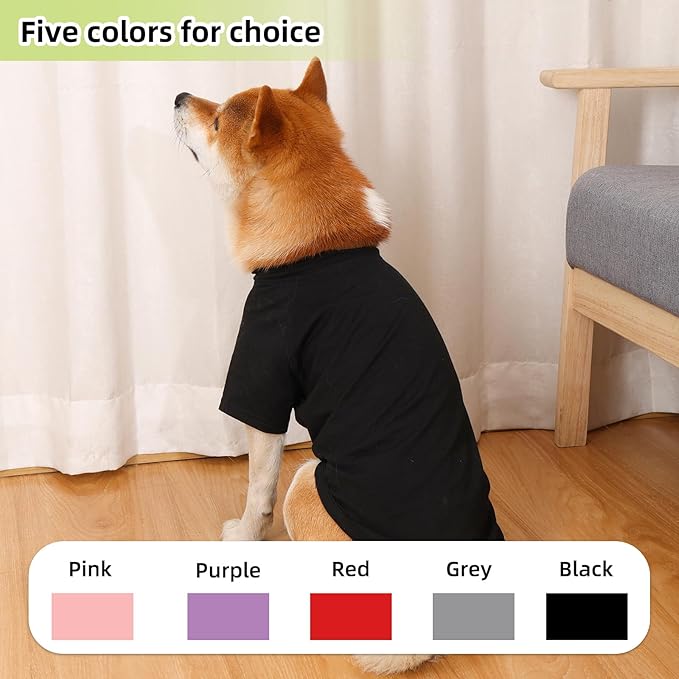 Dog Shirts 2pcs Blank Shirts Soft for Small Medium Large Dogs and Cat Soft and Breathable Apparel Shirts