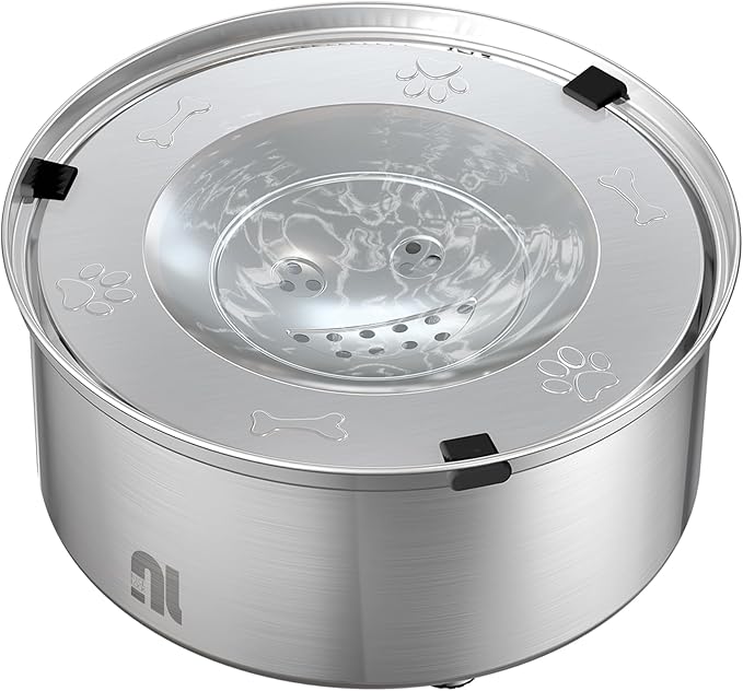 nicelock Dog Water Bowl No Spill 3L/101oz Stainless