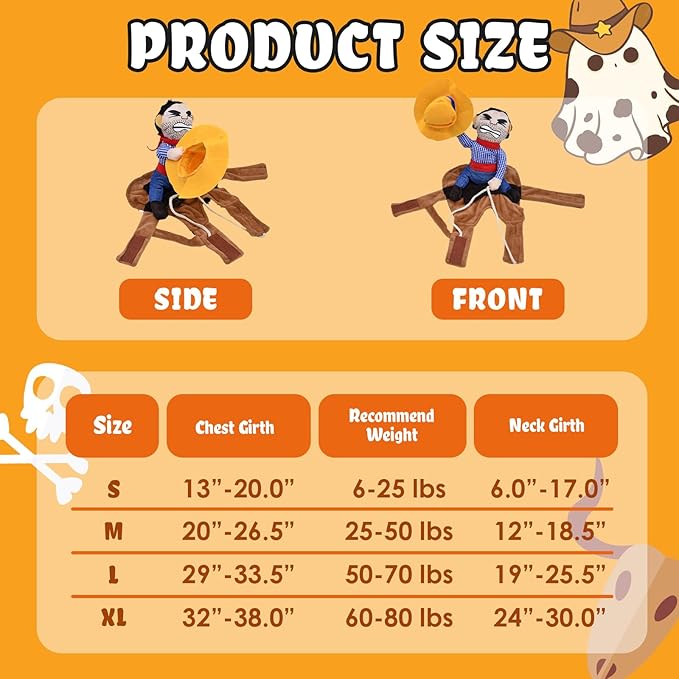 Funny Cowboy Rider Dog Costume