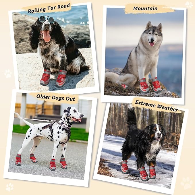 Lukovee Dog Shoes for Large Small Medium Dogs 3)