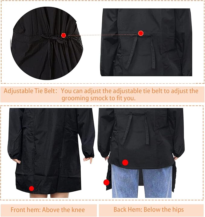 Gliitatu Dog Grooming Smock Barber Jackets for Women (2XL)