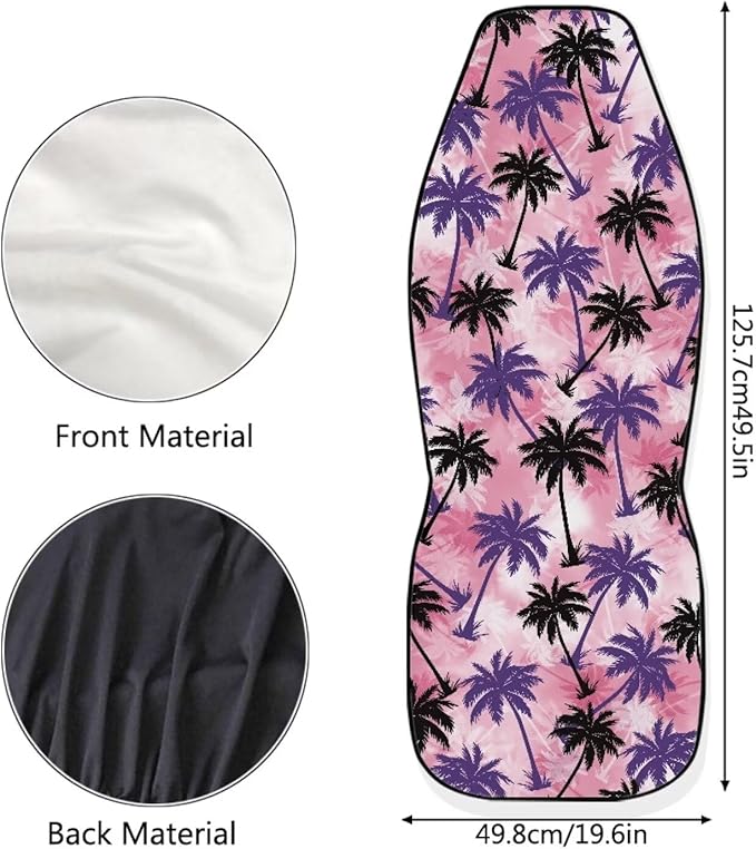 Palm Tree Pink Tie Dye Car Seat Covers Washable Seat Protector for Women Men Air Mesh Cloth Automotive Vehicle Seat Covers for Cars Interior for Cars