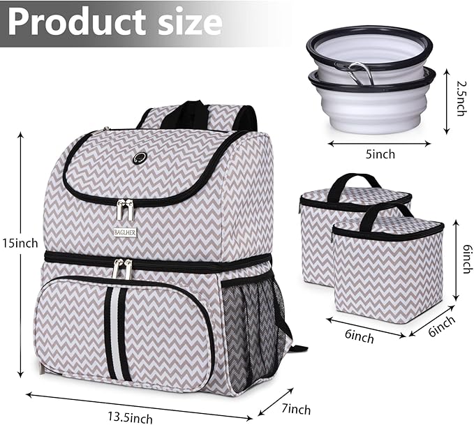 BAGLHER Pet Travel Bag 2 Silicone 2 Food