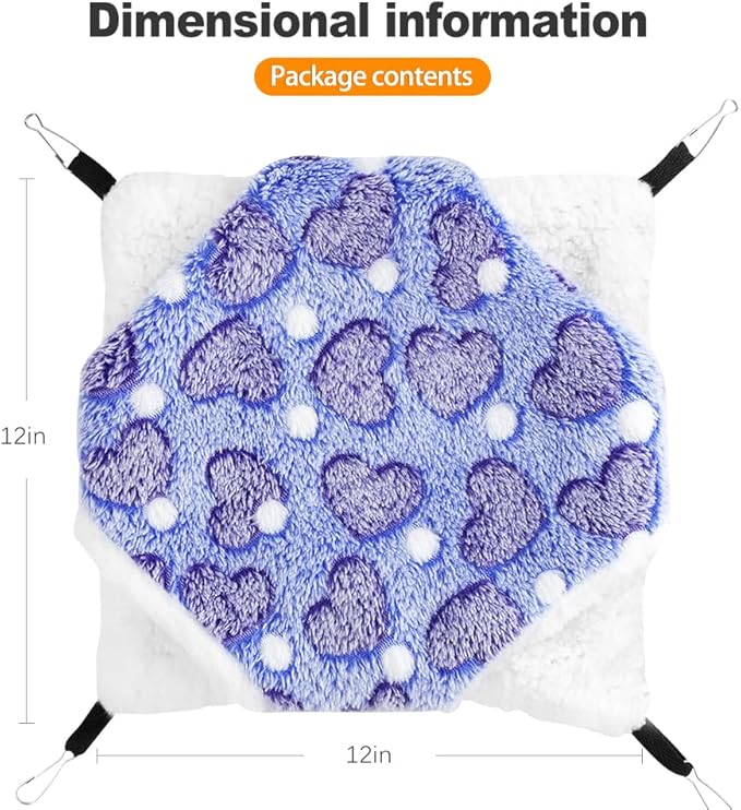 ZukoCert Two Pieces Small Pet Cage Hammock Accessories for Guinea Pigs
