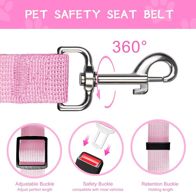 2 PCS Dog Seat Belt for Car Frskcssd