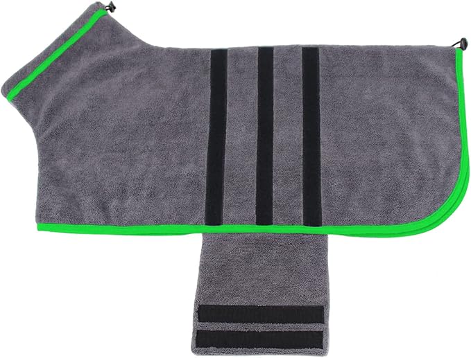 Microfibre Dog Bathrobe Dog Towel Wrap Super Absorbent Dog Drying Coat Bath Robe for Puppy, Medium & Large Dogs, Fast Drying, Adjustable, for Pet Dogs & Cats