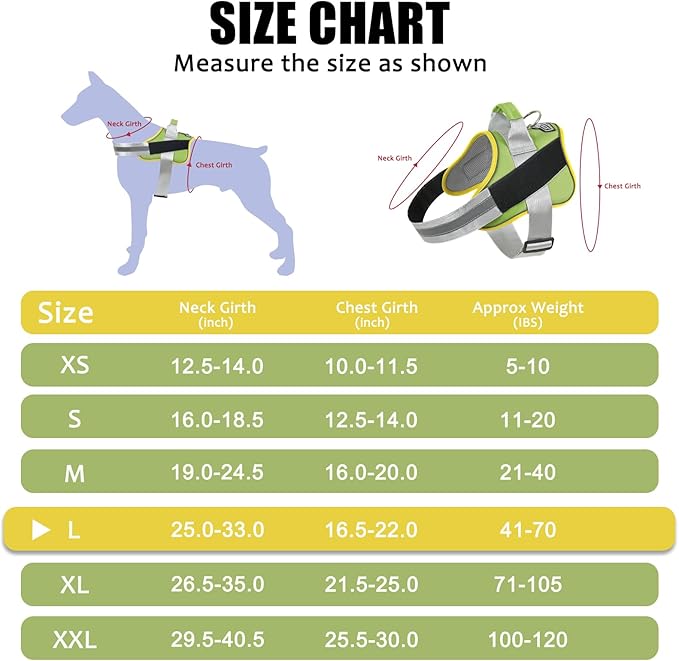 Bolux Dog Harness 1), GreenYellow)