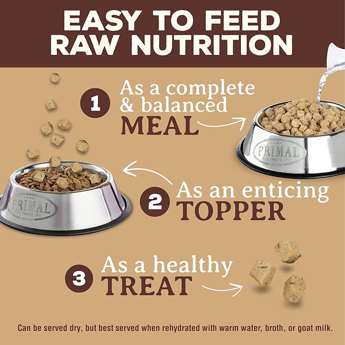 Primal Freeze Dried Dog Food Pronto, Lamb; Scoop & Serve, Complete & Balanced Meal; Also Use as Topper or Treat; Premium, Healthy, Grain Free, High Protein Raw Dog Food (25 oz, 2-pack)