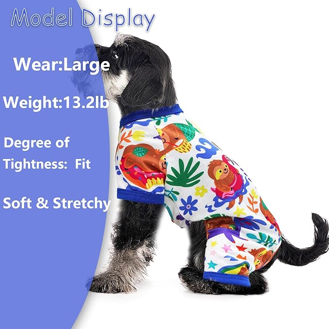 Dog Pajamas Spring Summer Dog Clothes for Small Medium Dogs Girl Boy Cute Soft Puppy Pjs Clothes Doggie Onesies Cat Pet Jammies Outfit (Sloth