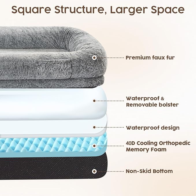 Human Dog Bed for Adult 320 GSM 40D Orthopedic