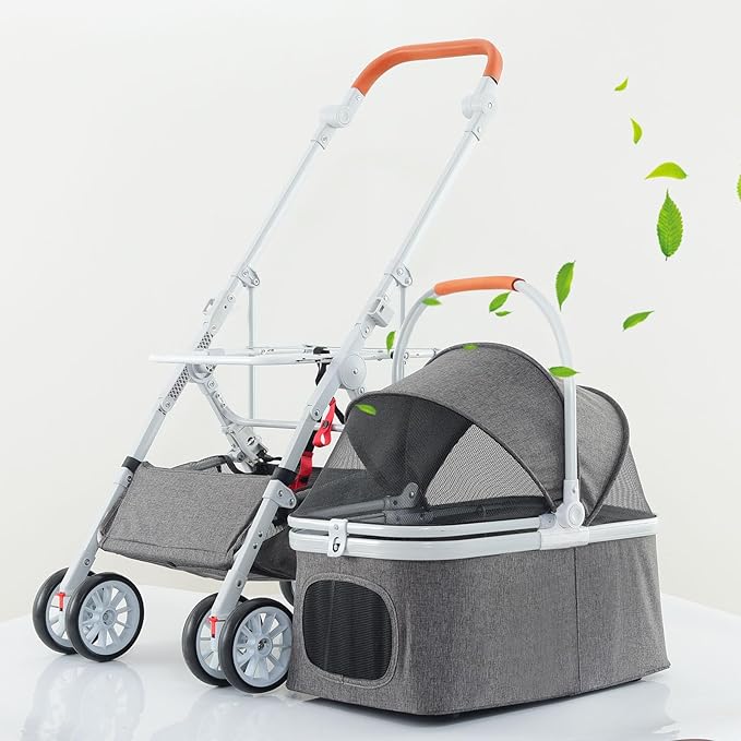 Pet Stroller 33 Lbs,Adjustable Handle,180˚ Convertible