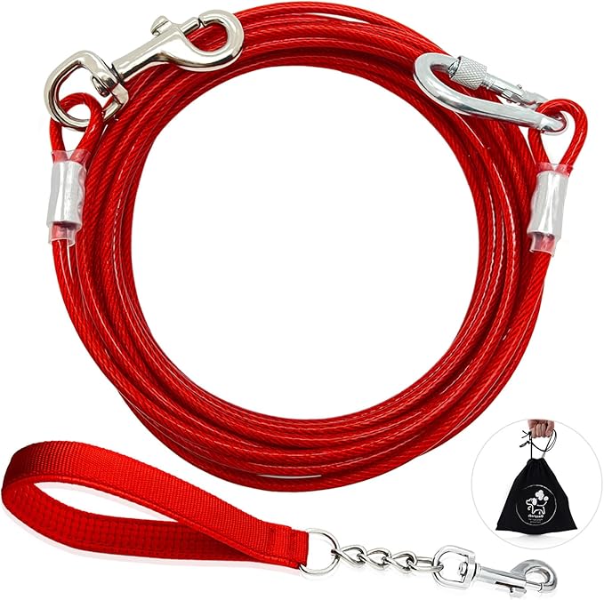 Tie Out Cable for Dogs Heavy Duty 30ft with 13in Short