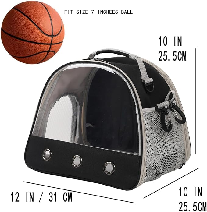 Guinea Pig Carrier,Guinea Pig Carrier for 2,Reptile Travel Carrier for Lizards Sugar Glider Hedgehog Rat Parrot Birds (Black, Carrier+Harness Leash Brown)