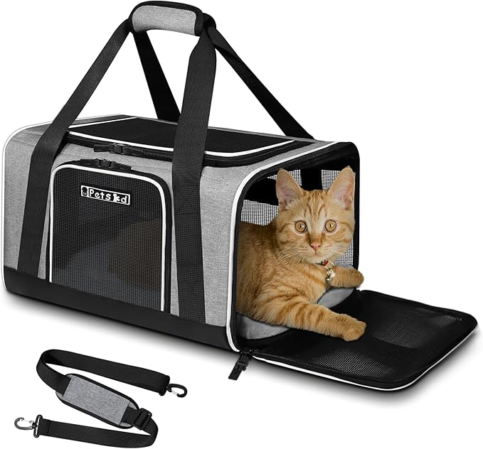 Petskd Pet Carrier 17x11x10.5 Delta American United Airline Approved 5-Sided Breathable