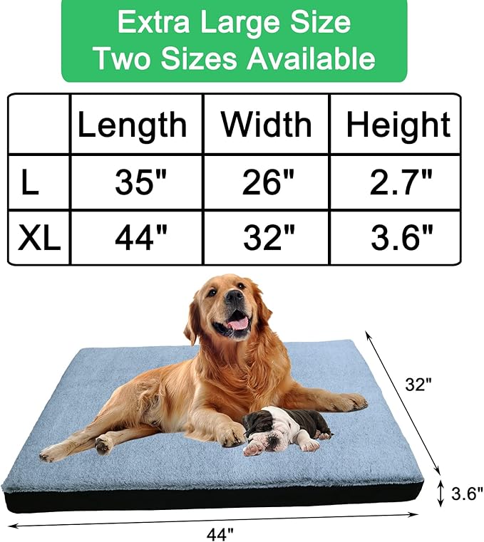 44"x32"x3.6" XL Waterproof Dog Bed Covers Replacement Washable