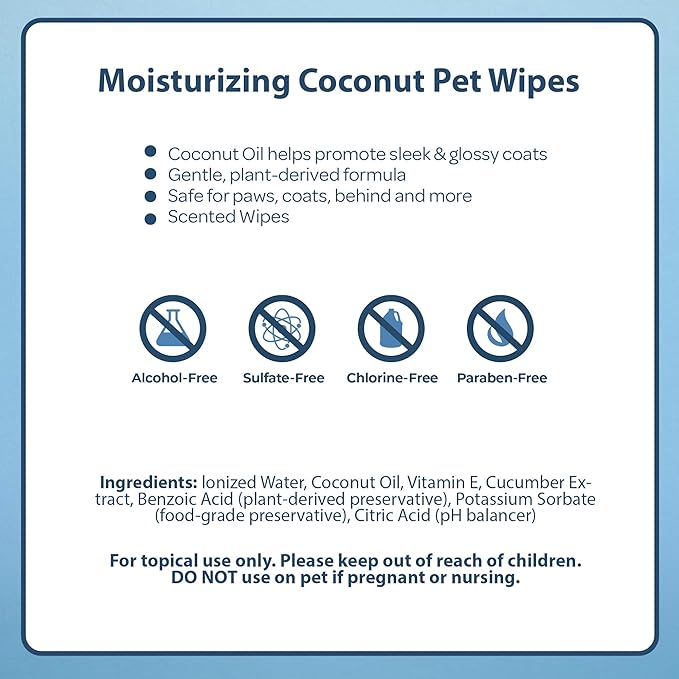 Best Pet Supplies 8" x 9" Pet Grooming Wipes for Dogs & Cats 100 Pack,