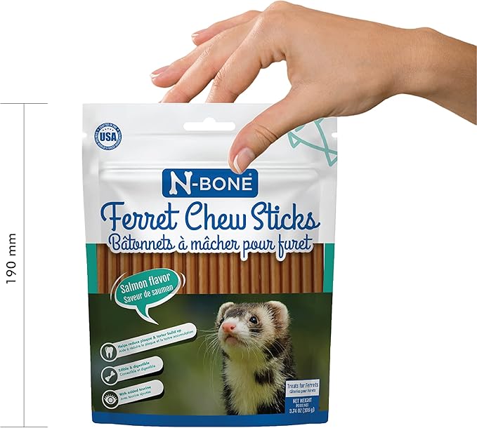 N-Bone Ferret Chew Sticks Salmon Flavor 3.74-oz Bag