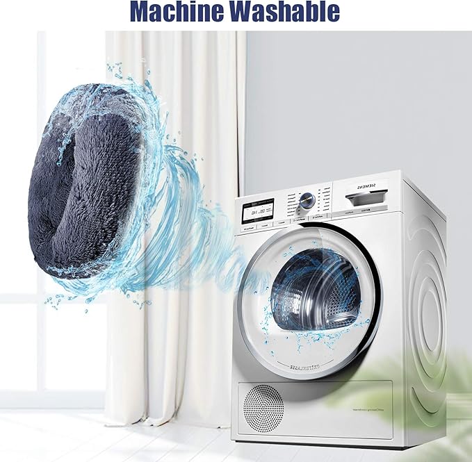 Aurako Cat Bed Dog Bed Round Cushion Pet 16" Dark