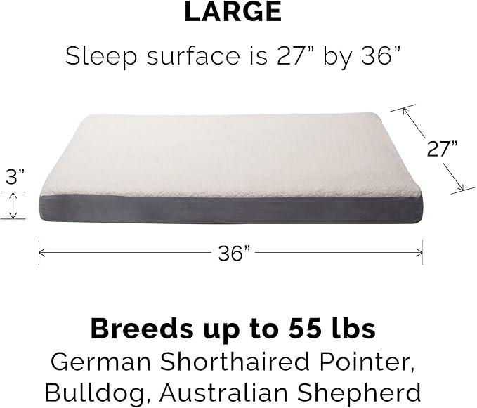 Furhaven Replacement Dog Bed Cover Sherpa & Suede Mattress
