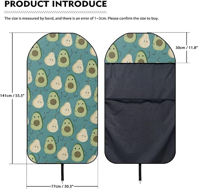 Yewattles Avocado Pattern Waterproof Bucket Car Seat Protector