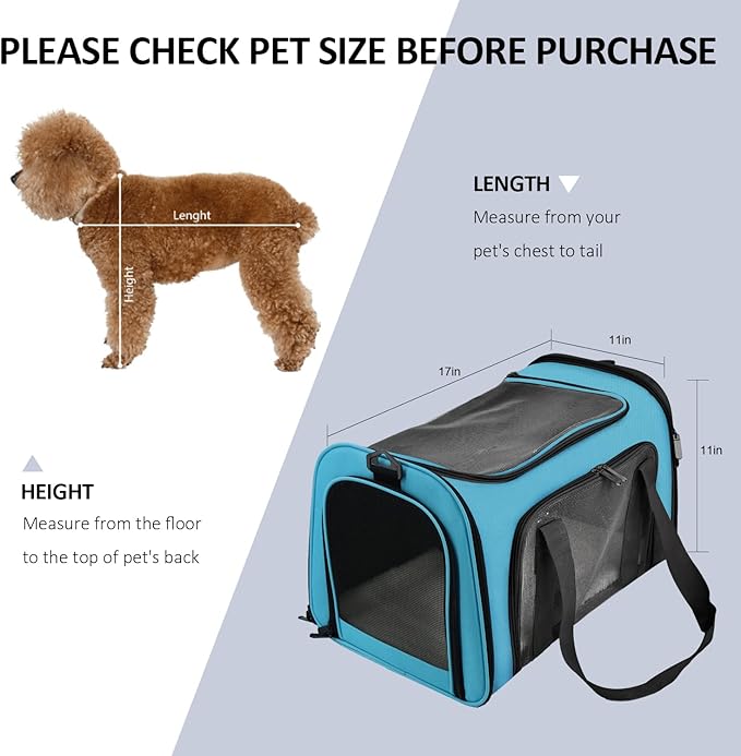 Henkelion Pet Carrier for Small Medium Cats Puppies up to 15 Lbs