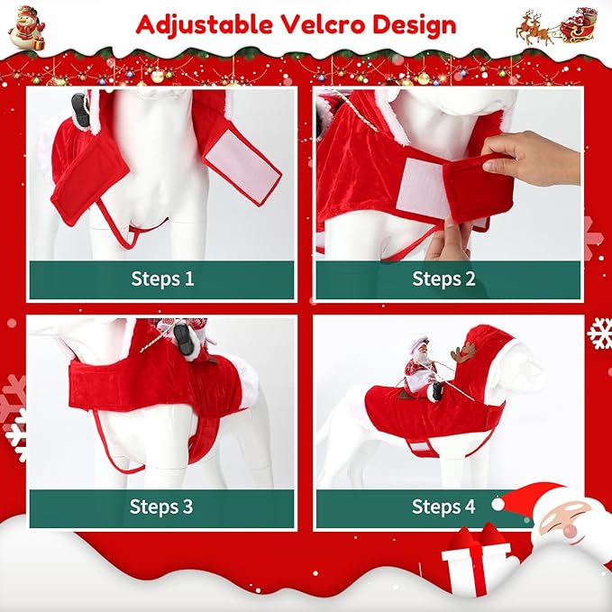 BWOGUE Santa Dog Costume Christmas Pet Clothes Santa