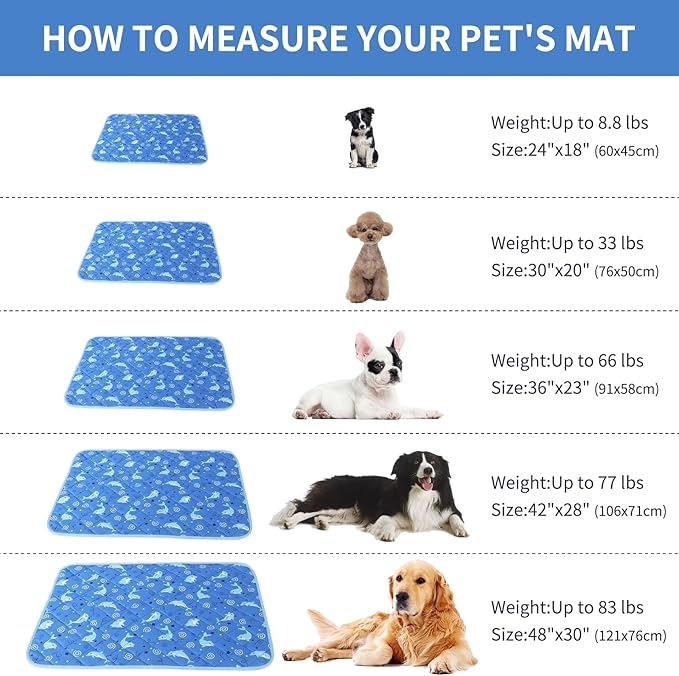 IEUUMLER Washable Pee Pads for Dogs 2 Pack EU007 (Dolphin, 24"X18"-2pcs)