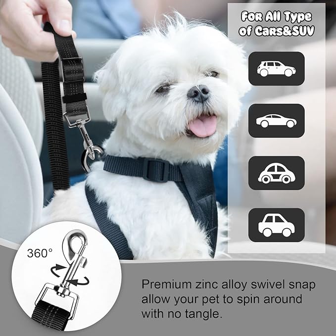 BWOGUE Pet Dog Cat Seat Belts (1 Pack)