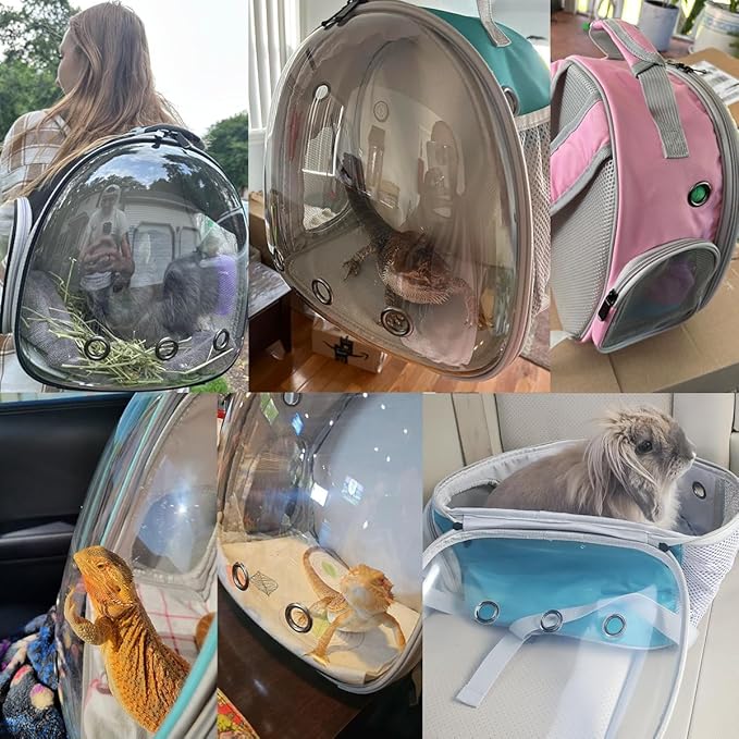 Guinea Pig Backpack, Space Capsule Bubble Window Small Animal Backpack for Guinea Pig, Bird Bunny Rabbit