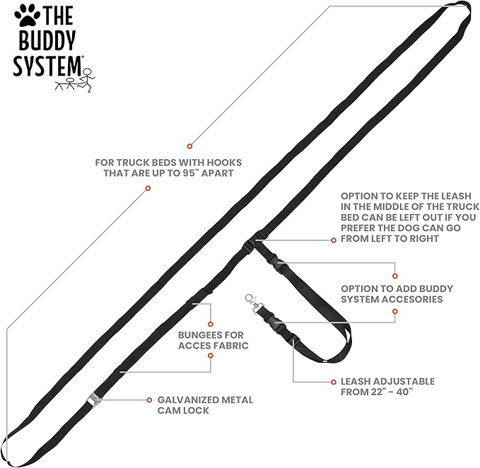 The Buddy System Truck Bed Leash Tether Dog Harness