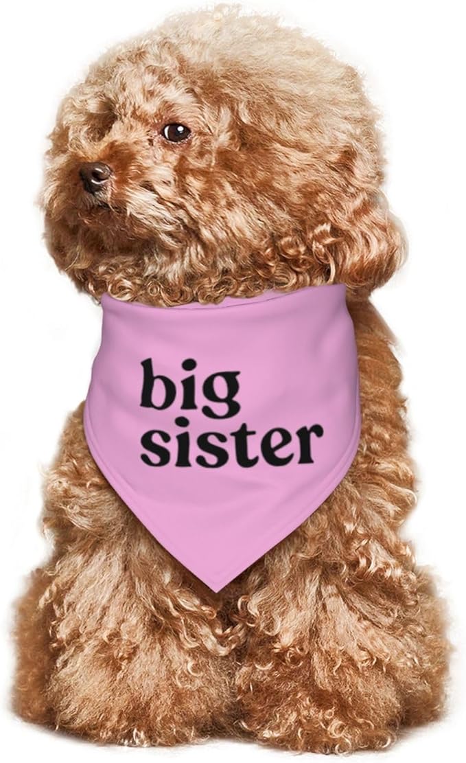 Big Sister Dog Bandana,Baby Announcement Dog Bandana,Gender Reveal,Pet Scarf, Pet Accessories for Photo Props Accessories (pink)