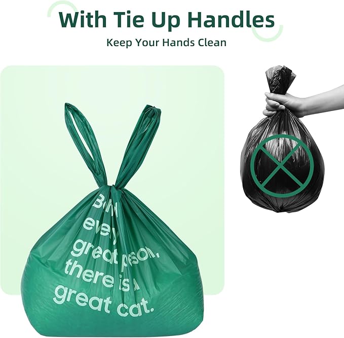125 Count Cat Poop Bags with Handles 70% Recycled